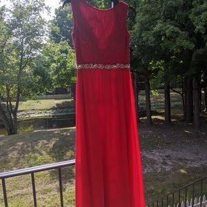 Red long formal dress